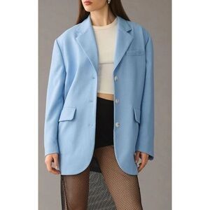 Anthropologie Maeve Oversized Blue Blazer Shoulder Pad Size XS/S